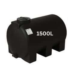 Fekete 1500 literes ivóvíztartály